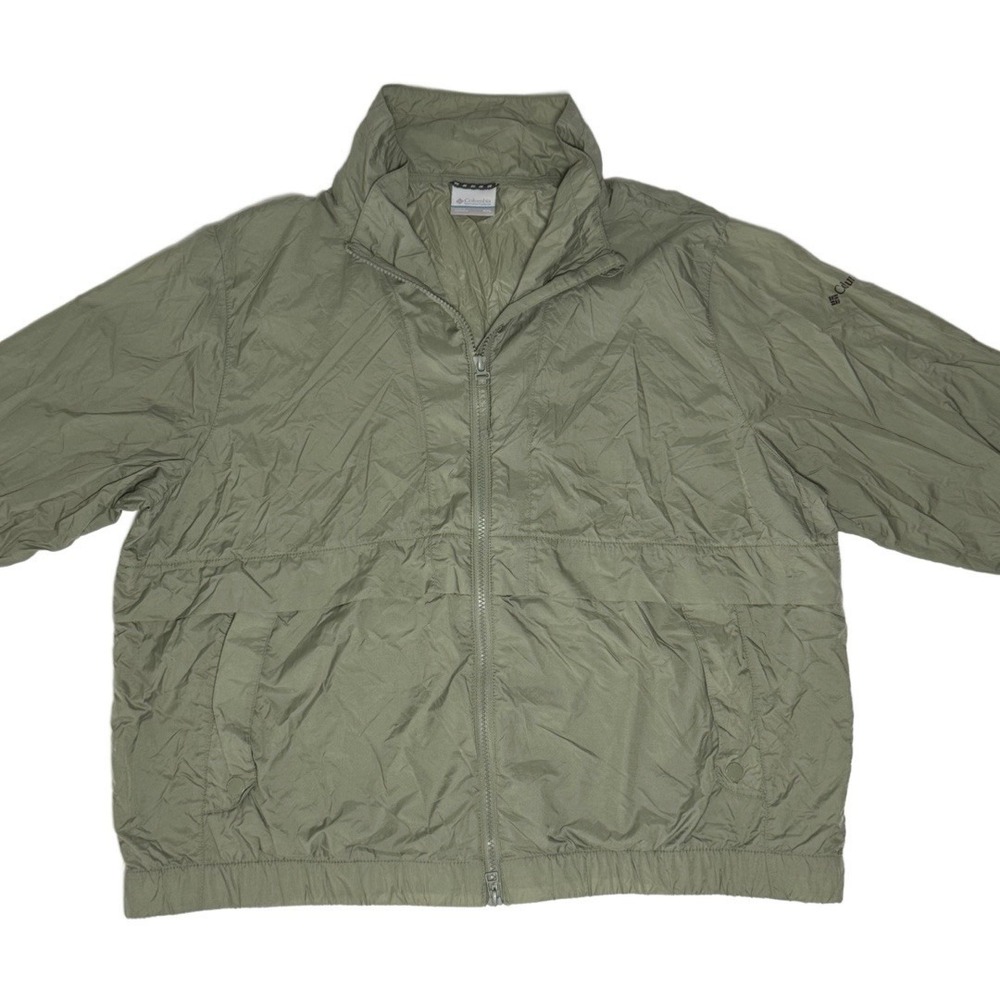Columbia Women's Olive Green Windbreaker Zip up Jacket Size‎ XXL
